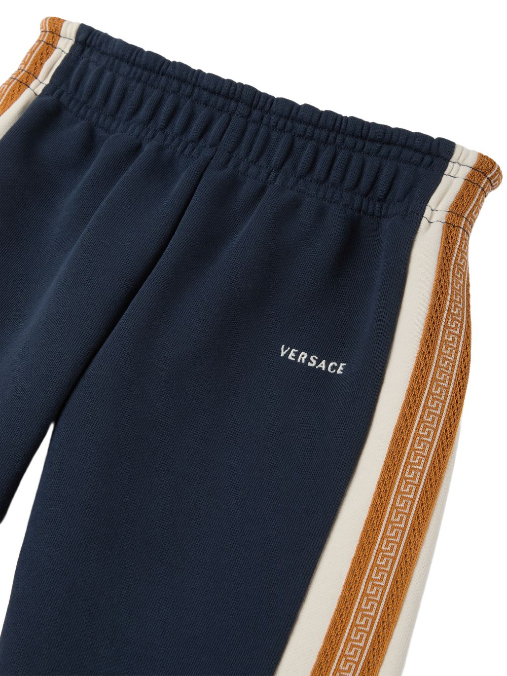 Pantaloni sportivi per neonato Versace Kids blu in jersey di cotone con logo 10251691A18120 6UG70 VERSACE KIDS 