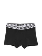 Set due boxer per bambino Versace Kids bianco e nero con stampa Greca 10252441A18280 2W020 VERSACE KIDS 