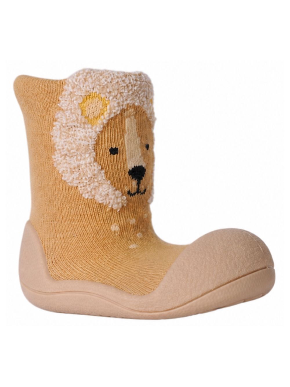 Scarpine primi passi per neonati Attipas arancioni con motivo leone ricamato AEN06 LION ATTIPAS KIDS 