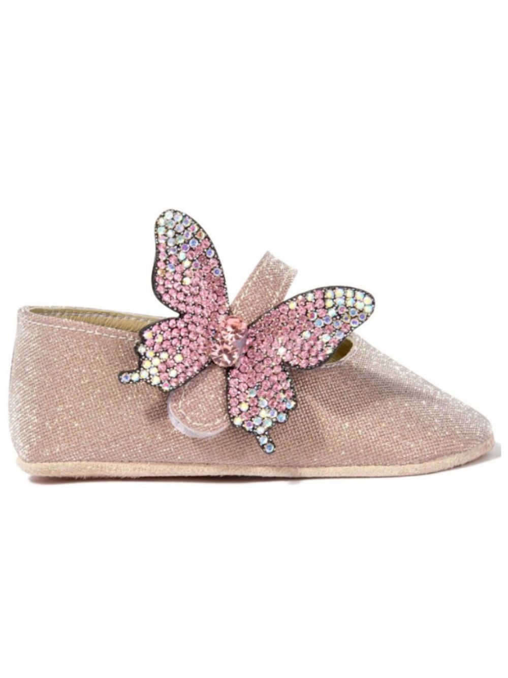 Ballerine per neonata BabyWalker Kids rosa con glitter e decorazione a farfalla PB1644 DUSTY PINK BABYWALKER KIDS 