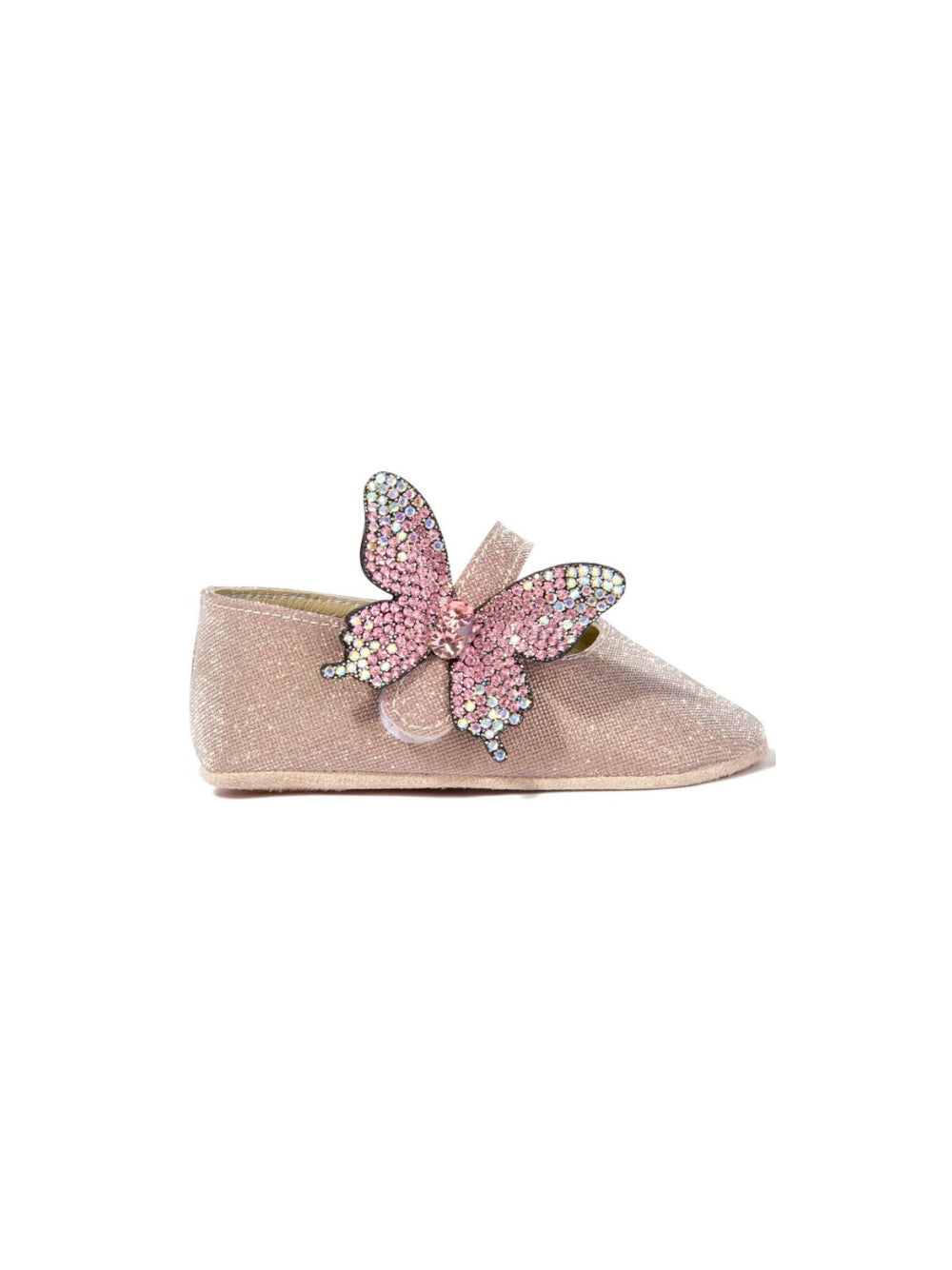 Ballerine per neonata BabyWalker Kids rosa con glitter e decorazione a farfalla PB1644 DUSTY PINK BABYWALKER KIDS 
