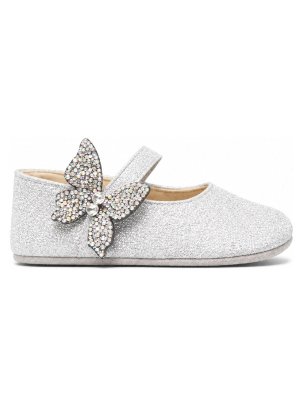 Ballerine per neonata BabyWalker Kids argento con glitter e decorazione a farfalla PB1644 SILVER BABYWALKER KIDS 