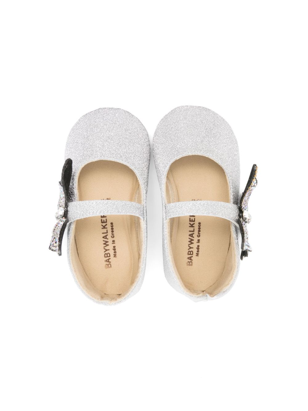 Ballerine per neonata BabyWalker Kids argento con glitter e decorazione a farfalla PB1644 SILVER BABYWALKER KIDS 