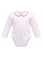 Body per bambina Baroni Kids bianco con colletto a contrasto rosso 44202 PR BARONI KIDS 