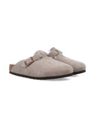 Ciabatte Boston per bambini Birkenstock Kids grigie con fodera in shearling 1030480 TAUPE BIRKENSTOCK KIDS 