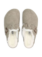 Ciabatte Boston per bambini Birkenstock Kids grigie con fodera in shearling 1030480 TAUPE BIRKENSTOCK KIDS 