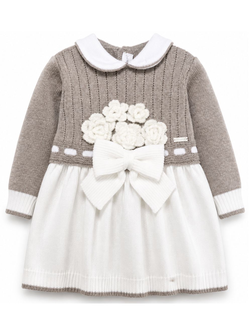 Abito per neonata Colorichiari beige con colletto alla Peter Pan FF108607 2088 9720 COLORICHIARI KIDS 