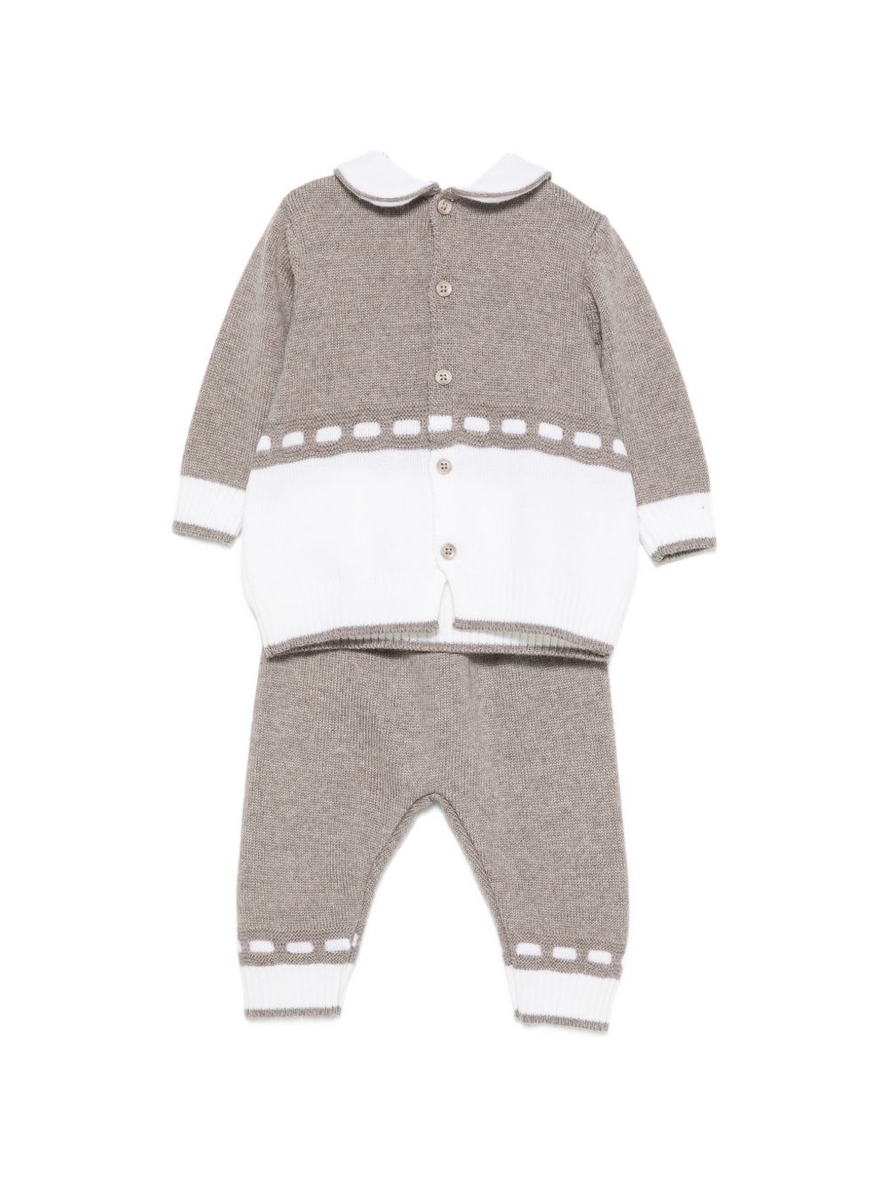 Set maglione e pantaloni per neonata Colorichiari beige con design intrecciato FF218606 2088 9720 COLORICHIARI KIDS 
