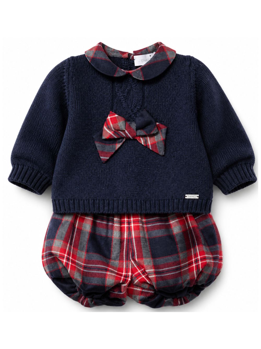 Set maglione e shorts per neonata Colorichiari multicolore con design tartan FF218762 2088a 60 COLORICHIARI KIDS 