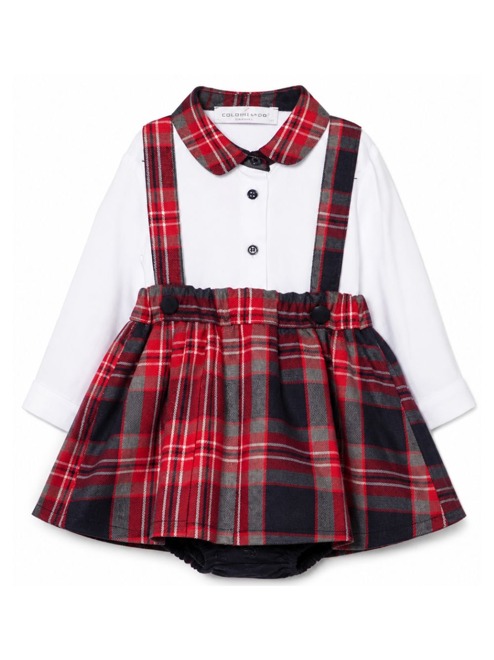 Set camicia gonna e cardigan per neonata Colorichiari multicolore con motivo Tartan FF438759 2088c 60 COLORICHIARI KIDS 