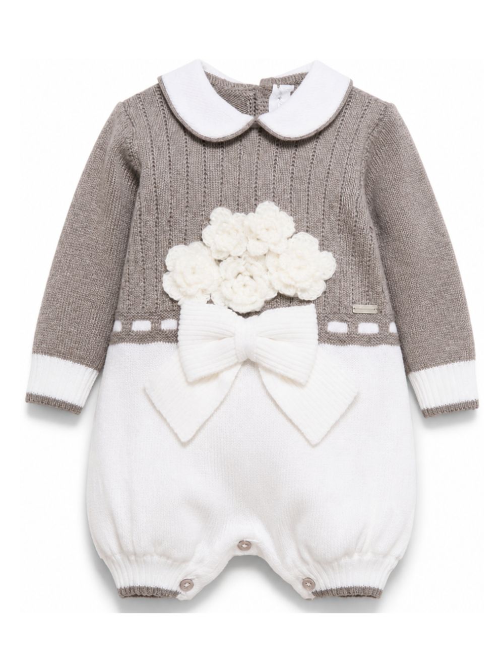 Tutina per neonata Colorichiari beige con colletto alla Peter Pan FF648627 2088 9720 COLORICHIARI KIDS 
