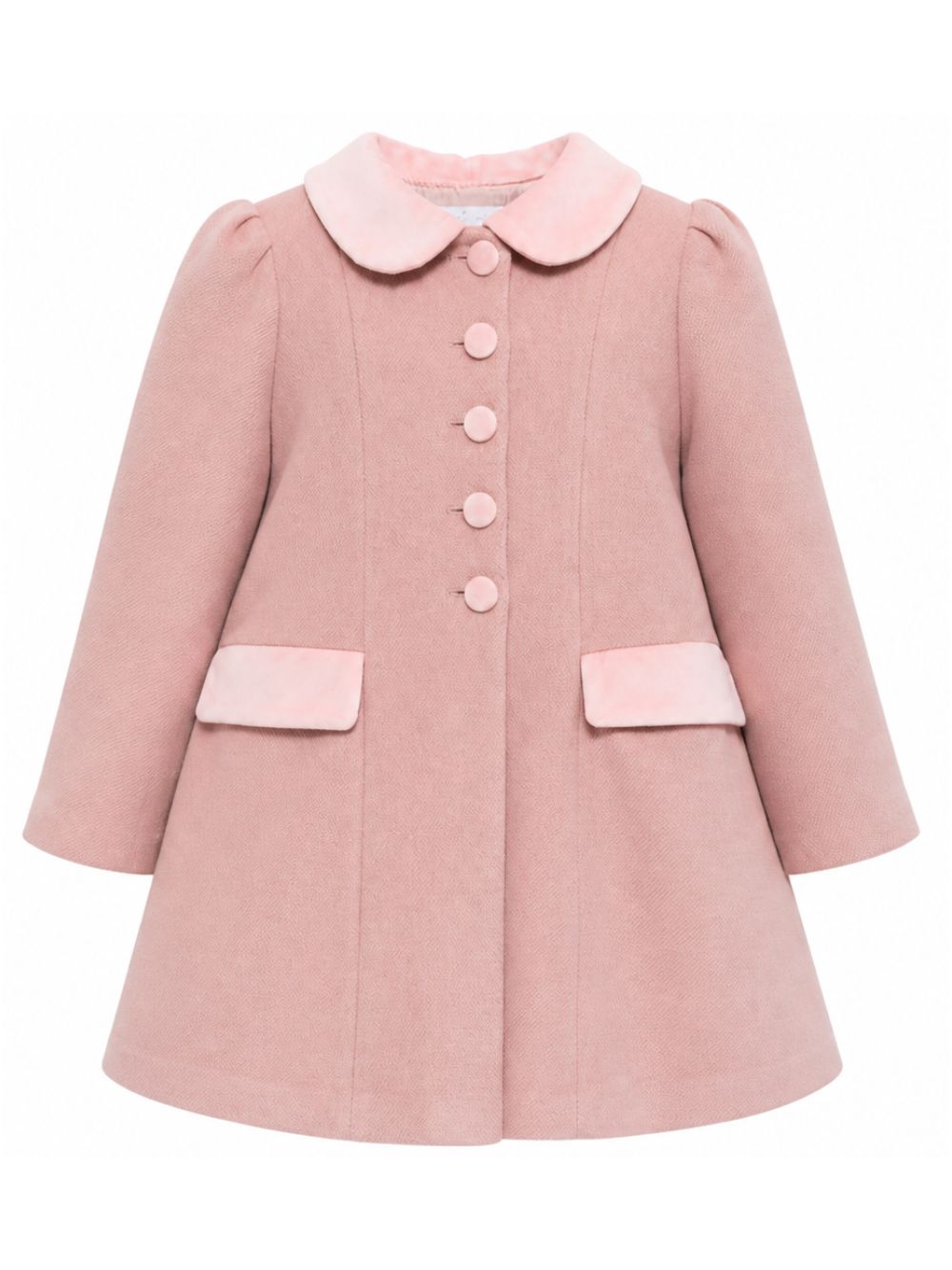 Cappotto per bambina Colorichiari rosa con colletto alla Peter Pan FN118850 5047a 81 COLORICHIARI KIDS 
