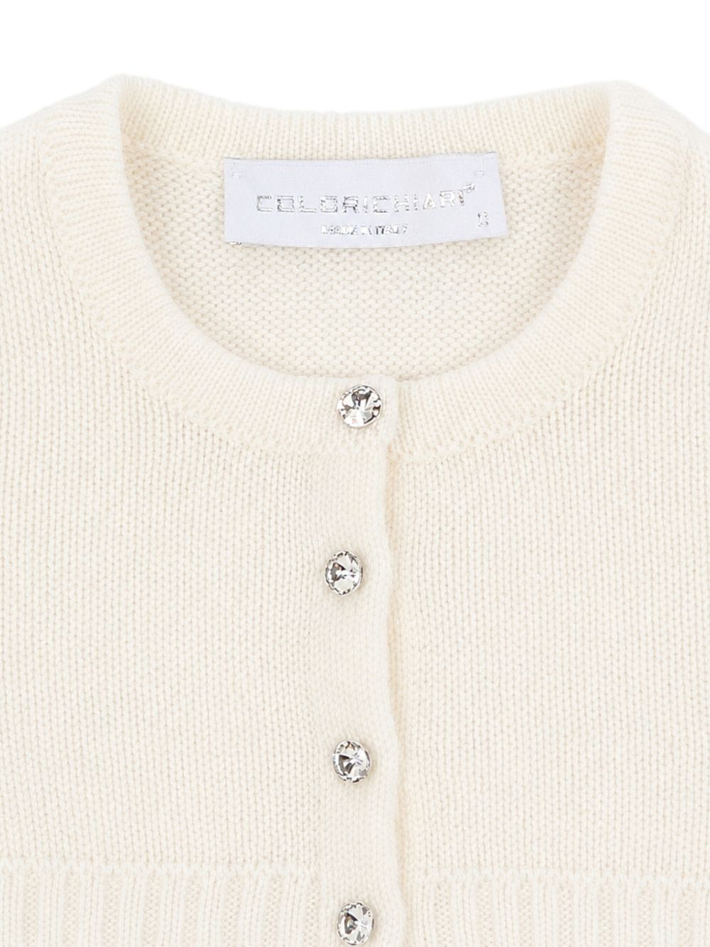 Cardigan per neonata Colorichiari bianco con design lavorato a maglia FN878822 2088 20 COLORICHIARI KIDS 