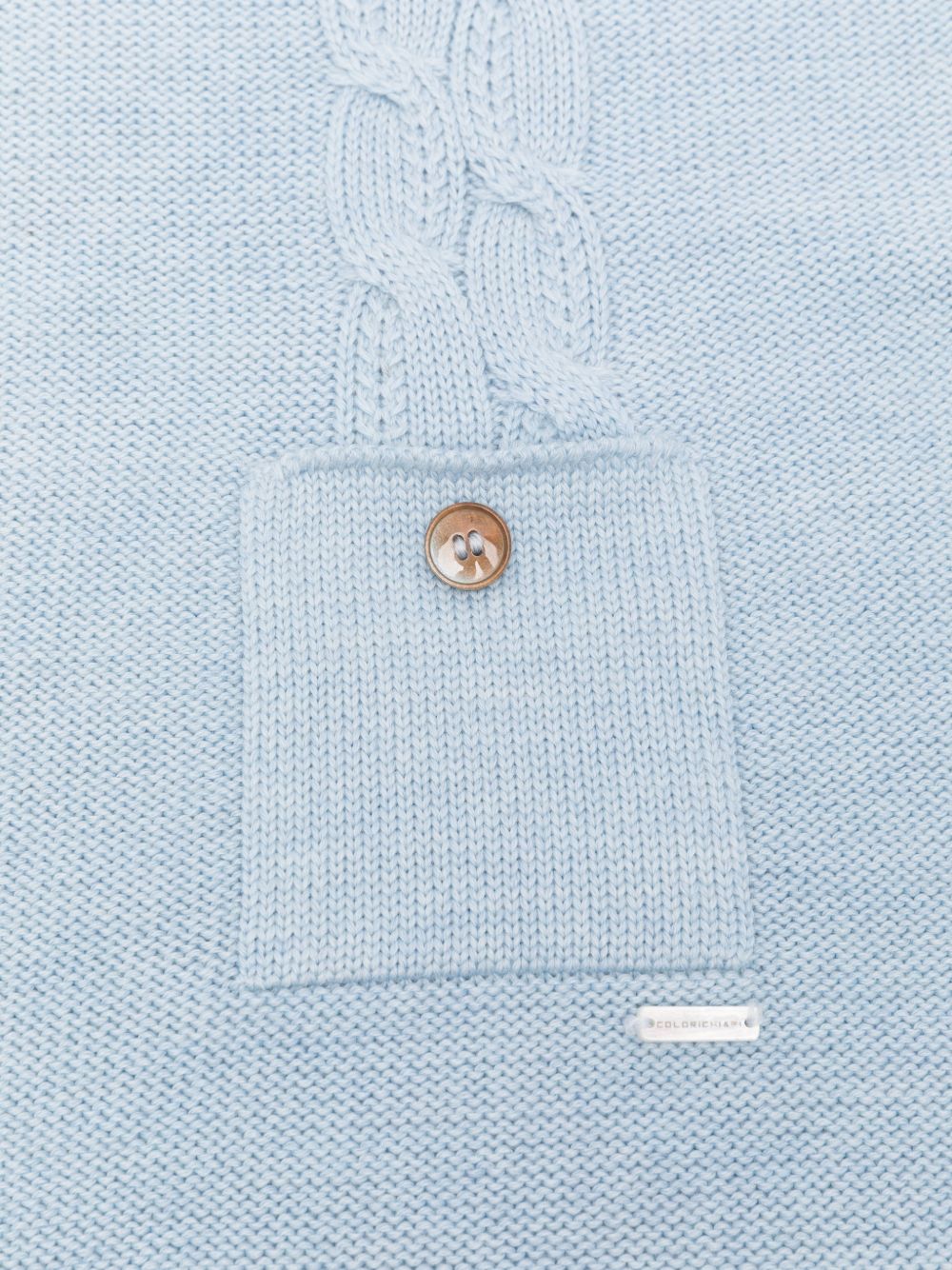 Coperta per neonato Colorichiari azzurra in maglia MF778638 2088 5197 COLORICHIARI KIDS 