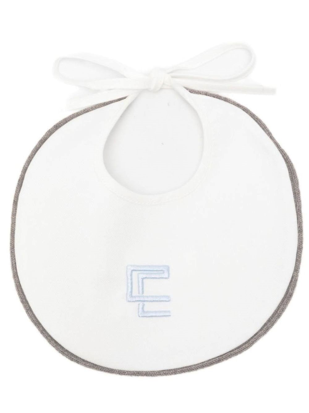 Bavaglino per neonato Colorichiari bianco con logo ricamato sul davanti MI238644 2253 5197 COLORICHIARI KIDS 