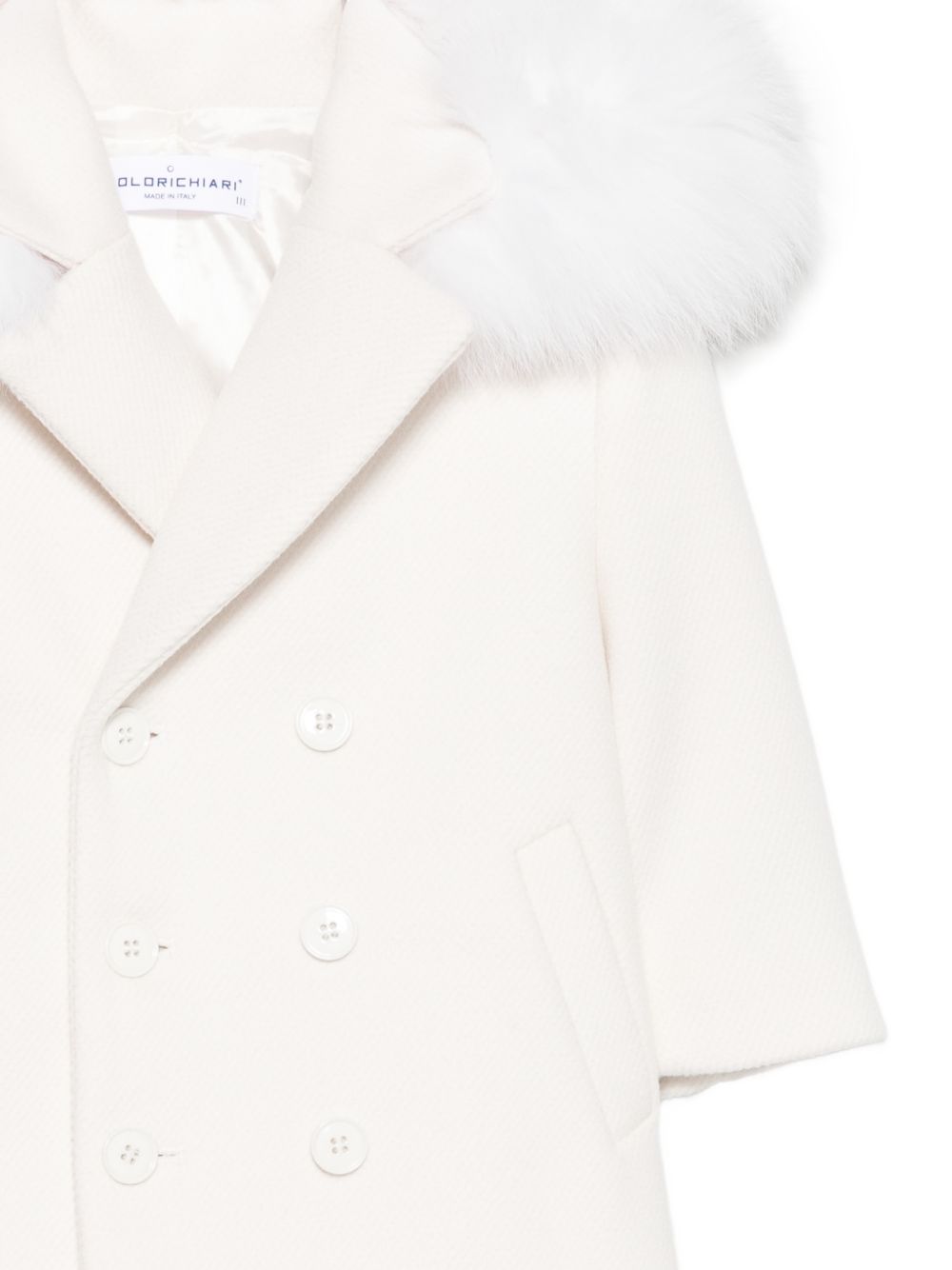 Cappotto per neonata Colorichiari bianco con finitura in pelliccia MN148745 4729 20 COLORICHIARI KIDS 