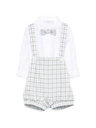 Set cardigan camicia shorts e papillon per neonato Colorichiari azzurro con design a quadri MN408733 5010 51 COLORICHIARI KIDS 