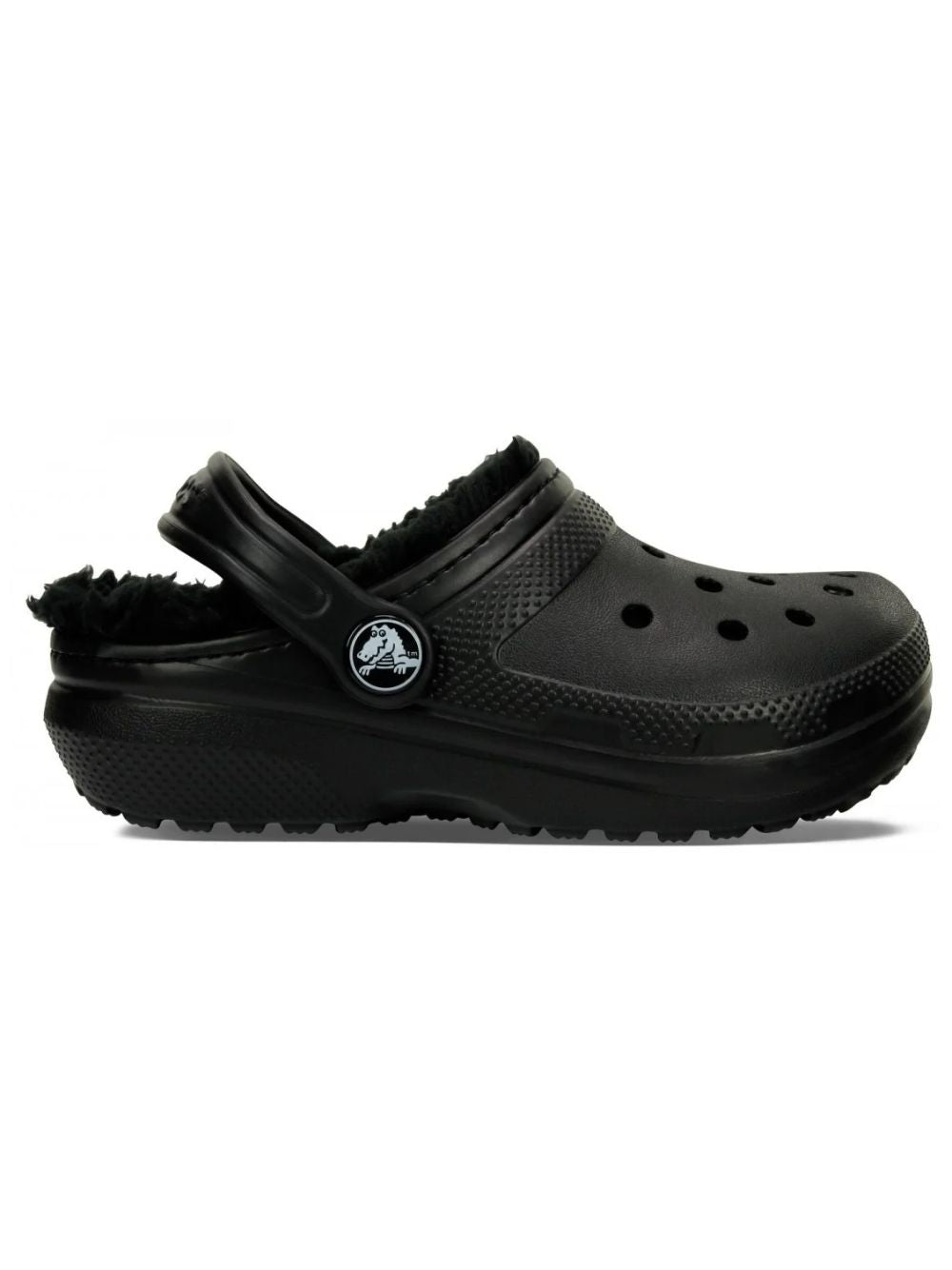 Ciabatte Classic Lined Clog T per bambini Crocs Kids nere con fodera interna in shearling 207009 BKBK CROCS KIDS 