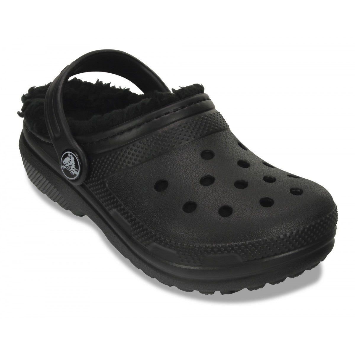 Ciabatte Classic Lined Clog T per bambini Crocs Kids nere con fodera interna in shearling 207009 BKBK CROCS KIDS 