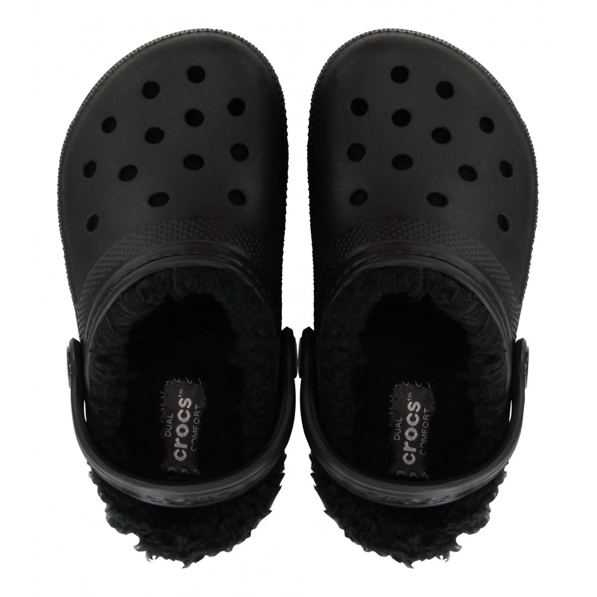 Ciabatte Classic Lined Clog T per bambini Crocs Kids nere con fodera interna in shearling 207009 BKBK CROCS KIDS 