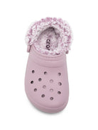 Ciabatte Classic Fleece Lined Clog per bambina Crocs Kids rosa con finitura in pile 211396 DULI CROCS KIDS 