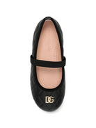 Ballerine per bambina Dolce & Gabbana Kids nere con placca logo D20119 A0988 8B956 DOLCE & GABBANA KIDS 