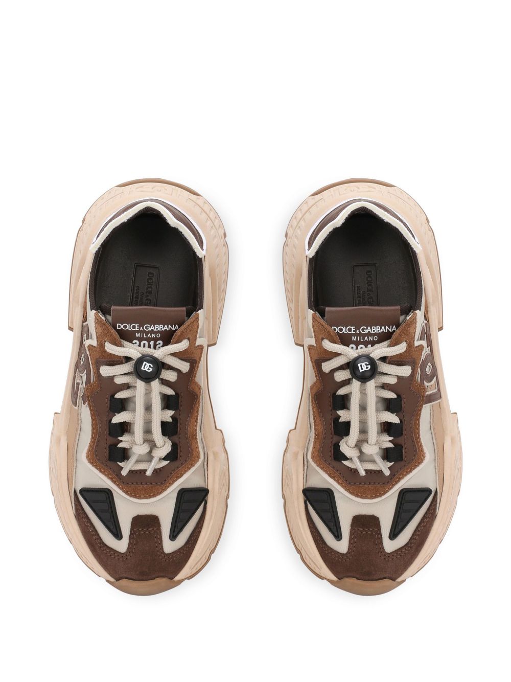 Sneakers per bambino Dolce & Gabbana Kids marroni con design a inserti DA5119 AQ040 8L836 DOLCE & GABBANA KIDS 