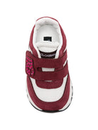 Sneakers per bambina Dolce & Gabbana Kids bianche e rosse con chiusura a strappo e cristalli DN0237 A3M67 89689 DOLCE & GABBANA KIDS 