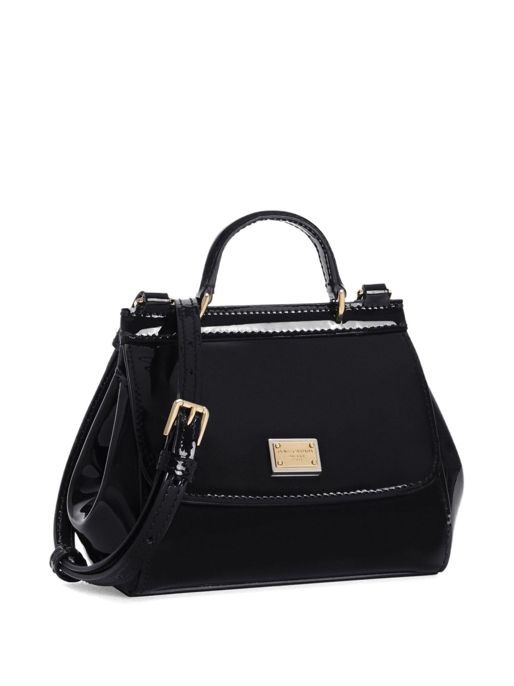 Borsa per bambina Dolce & Gabbana Kids nera con finitura lucida EB0003 A1067 80658 DOLCE & GABBANA KIDS 