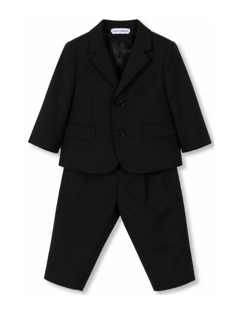 Completo due pezzi per neonato Dolce & Gabbana Kids blu con revers classici L11U17 FUBBG B0665 DOLCE & GABBANA KIDS 