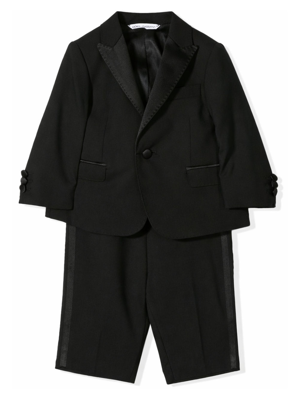 Completo elegante per neonato Dolce & Gabbana nero modello con risvolto L11U49 FUBBG N0000 DOLCE & GABBANA KIDS 