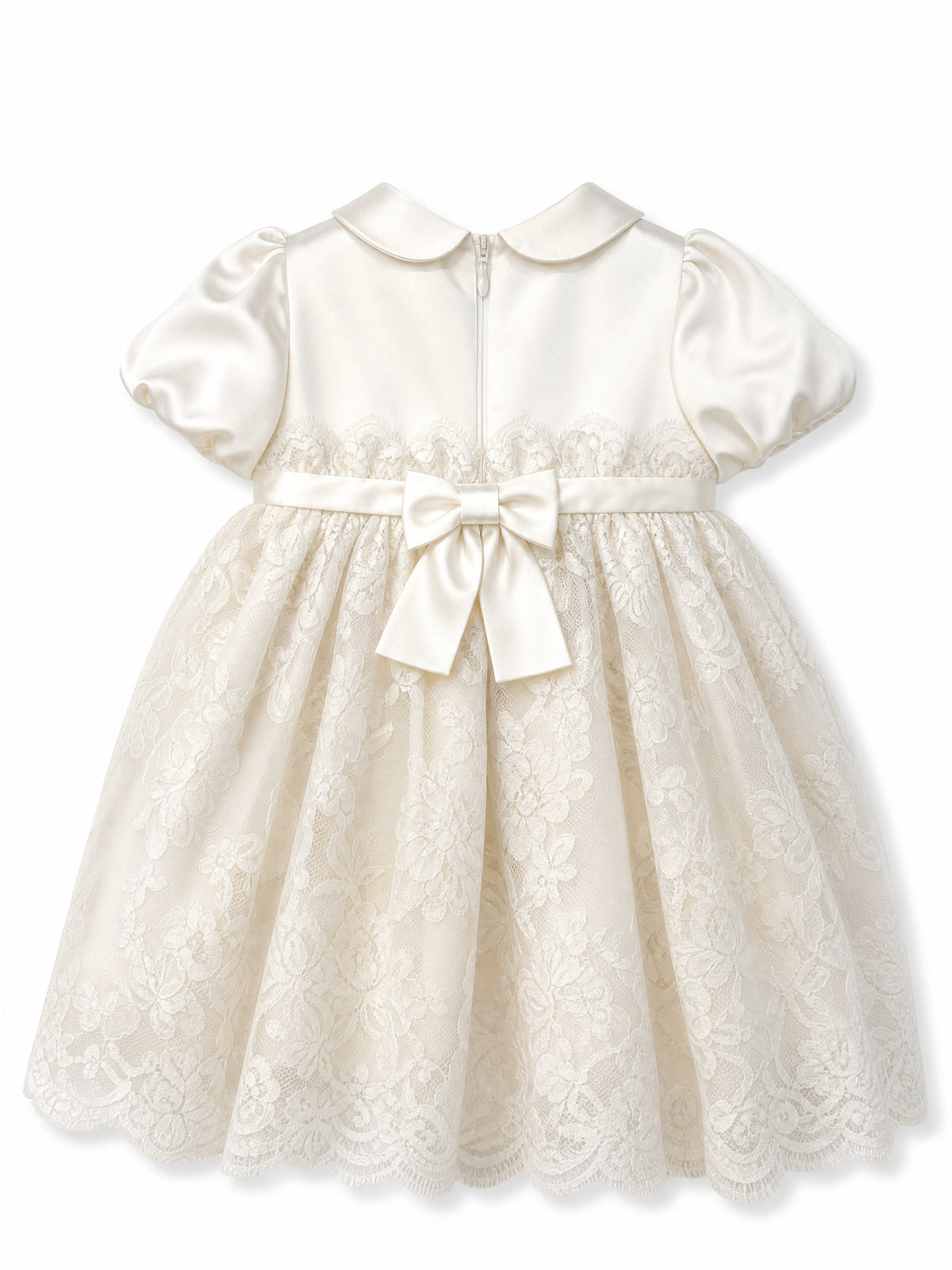 Abito per neonata Dolce & Gabbana Kids bianco con fiocco in rilievo sul davanti L24DT4 G7P4A S9000 DOLCE & GABBANA KIDS 