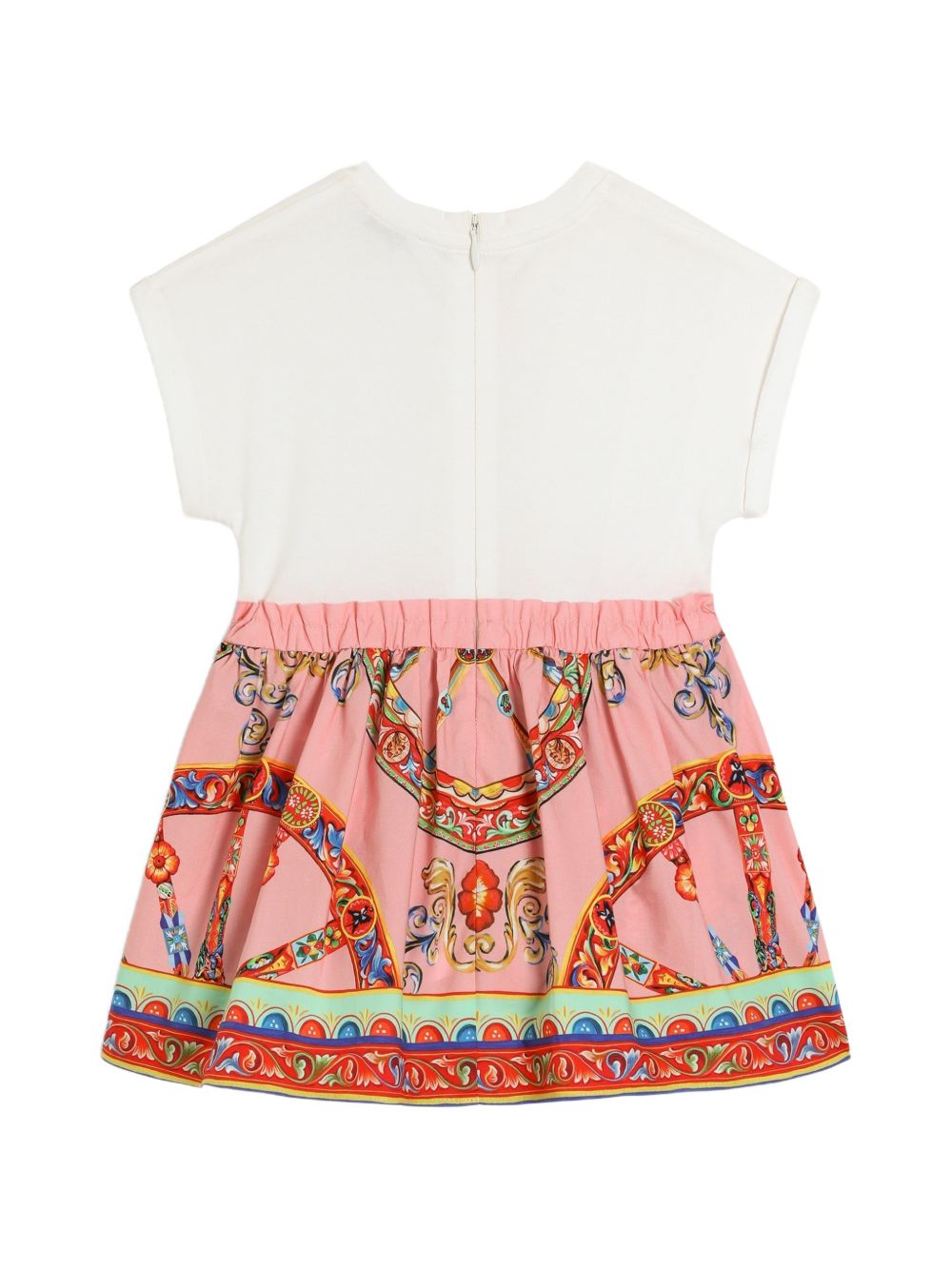 Abito per neonata Dolce & Gabbana Kids multicolore con stampa Carretto Siciliano L2JDAU G7P5S S9000 DOLCE & GABBANA KIDS 