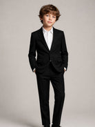 Blazer monopetto per bambino Dolce & Gabbana Kids nero con effetto jacquard L41J70 FJBAK N0000 DOLCE & GABBANA KIDS 