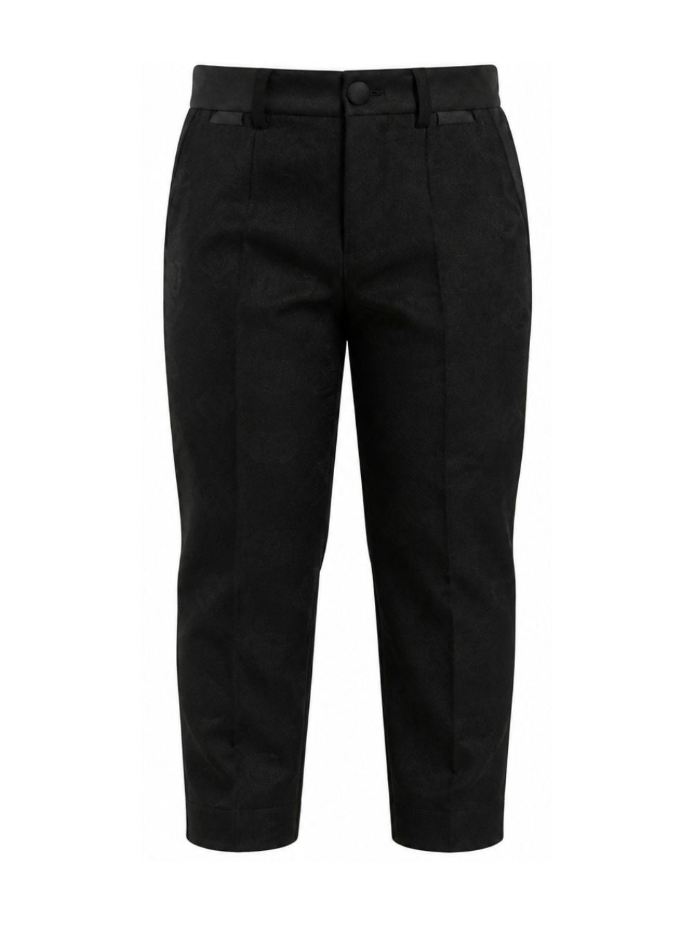 Pantaloni per bambino Dolce & Gabbana Kids nero con logo DG jacquard L44P04 FJBAK N0000 DOLCE & GABBANA KIDS 