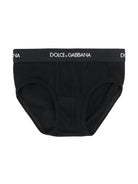 Set di due boxer per bambino Dolce & Gabbana Kids nero con logo sul davanti L4J700 G7OCT N0000 DOLCE & GABBANA KIDS 