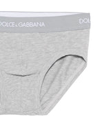 Set boxer per bambino Dolce & Gabbana Kids grigio con logo sul davanti L4J700 ON00G S8290 DOLCE & GABBANA KIDS 