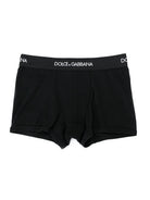Set di due boxer per bambino Dolce & Gabbana Kids nero con stampa logo L4J701 G7OCT N0000 DOLCE & GABBANA KIDS 