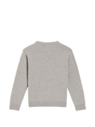 Maglione per bambino Dolce & Gabbana Kids grigio con logo ricamato sul davanti L4KWE2 JDVH0 N0495 DOLCE & GABBANA KIDS 