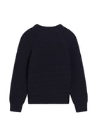 Maglione per bambino Dolce & Gabbana Kids blu con logo sul davanti L4KWI7 JDVLJ B6712 DOLCE & GABBANA KIDS 