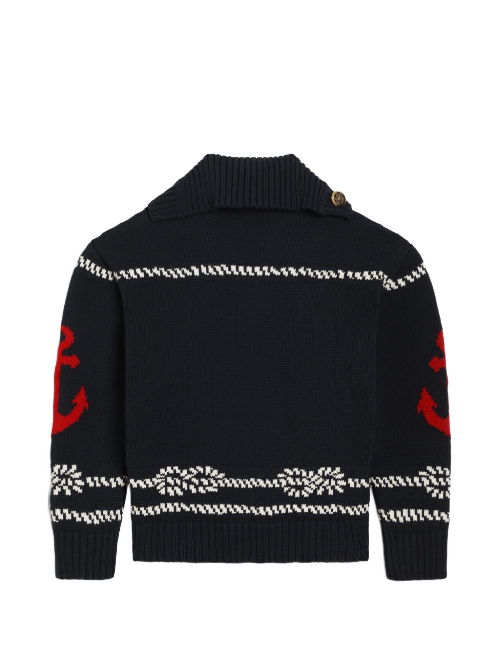 Maglione Kinit per bambino Dolce & Gabbana Kids blu con ricamo L4KWK9 JGMLX B0665 DOLCE & GABBANA KIDS 