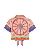 Camicia per bambina Dolce & Gabbana Kids rosa con stampa Carretto Siciliano L54S05 FI5O1 HF6CK DOLCE & GABBANA KIDS 