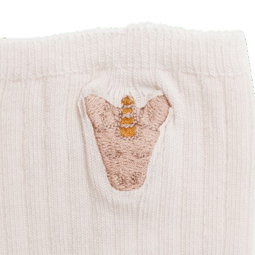 Calzini per bambina Donsje Kids bianchi con ricamo unicorno 3014506 00001 DONSJE KIDS 
