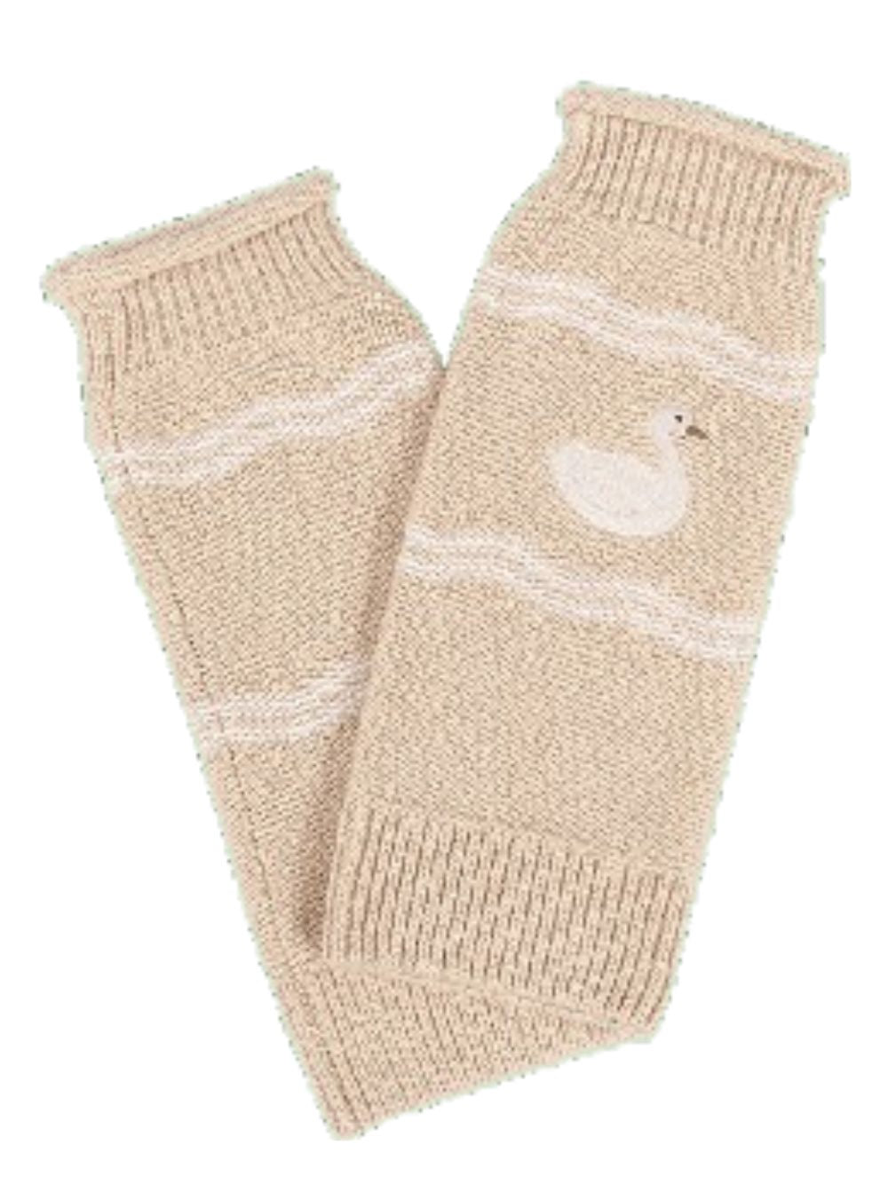 Scaldamuscoli per bambina Donsje Kids rosa con ricamo cigno 3049201 00037 DONSJE KIDS 