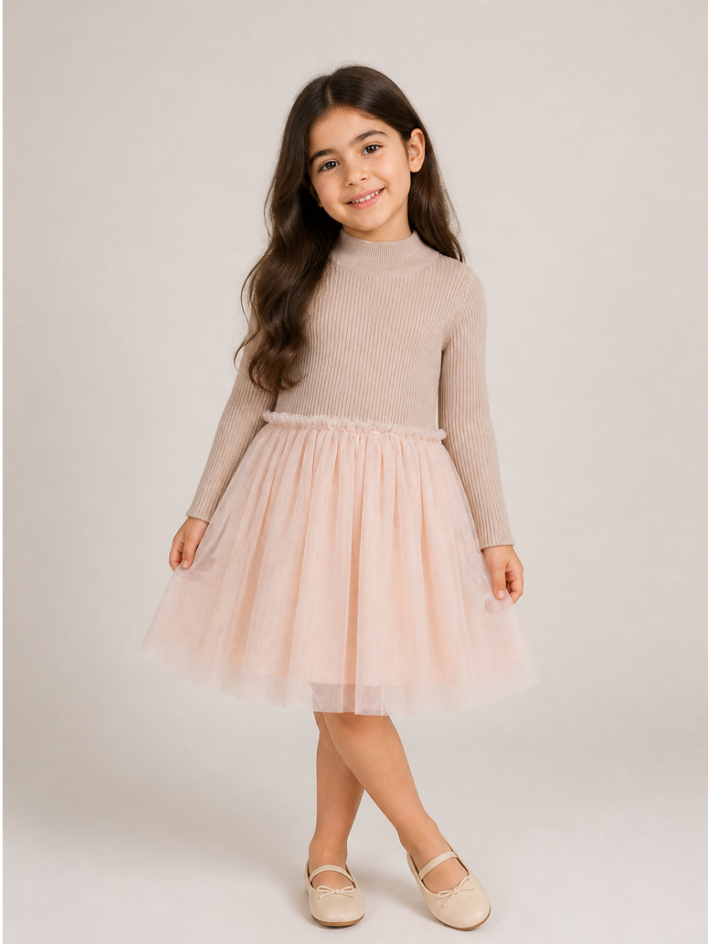 Abito per bambina Donsje Kids rosa con gonna in tulle 4043900 DJB77 DONSJE KIDS 