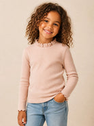 Maglia per bambina Donsje Kids rosa con colletto a balze 4101100 00018 DONSJE KIDS 