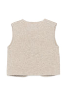 Gilet in maglia per neonati Donsje beige con scollo a V 4101400NB 00182 DONSJE KIDS 