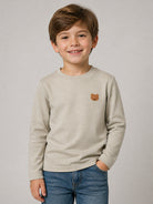 T-shirt per bambini Donsje beige con ricamo orsetto 4101901 00016 DONSJE KIDS 