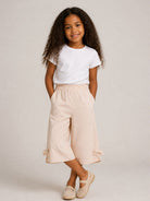 Pantaloni per bambina Donsje Kids beige con gamba ampia 4106801 00074 DONSJE KIDS 