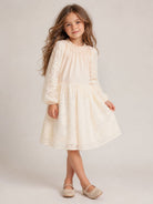 Abito per bambina Donsje Kids bianco con ricamo floreale 4121400 S0037 DONSJE KIDS 